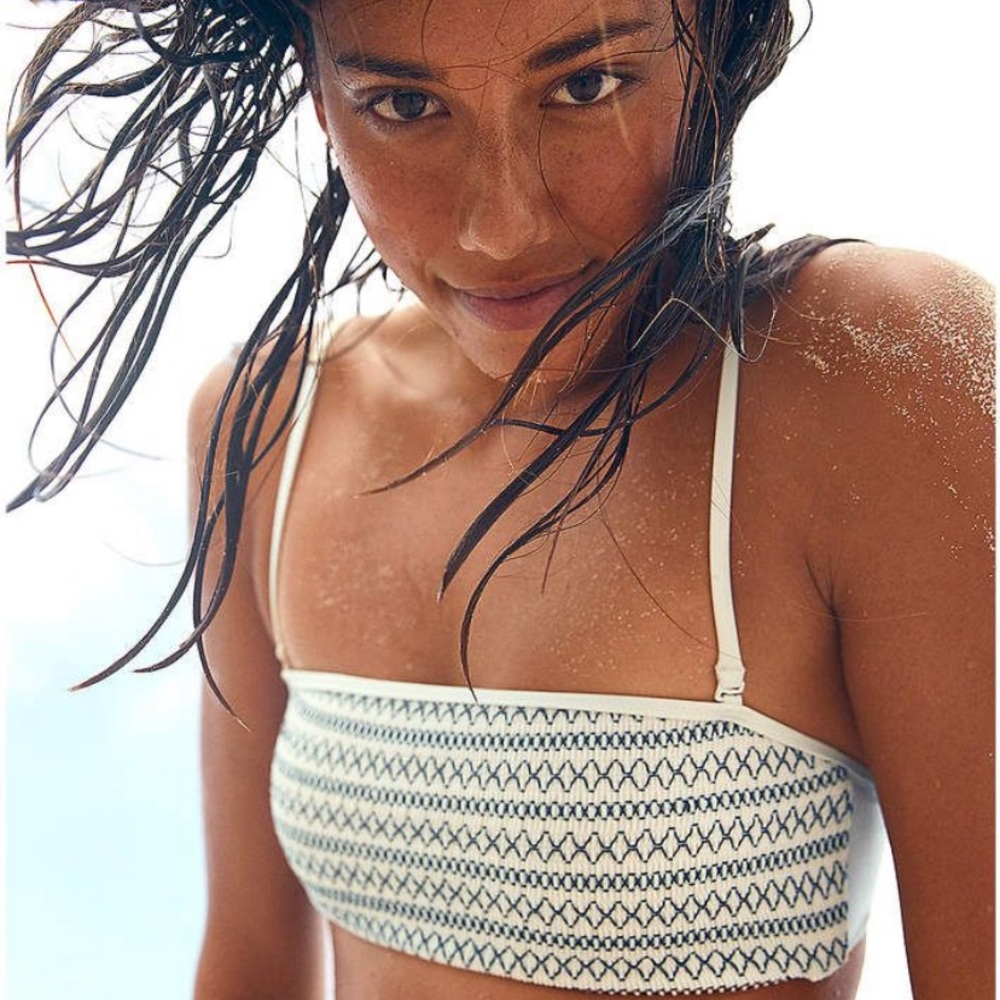 Aerie smocked bandeau bikini top!